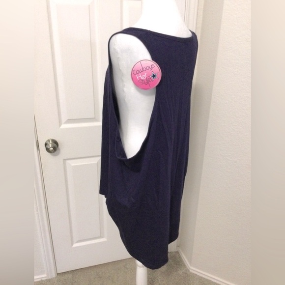 Cowboys Her Way Women's Navy Cowboys Tank Top Size 2X - Picture 4 of 7